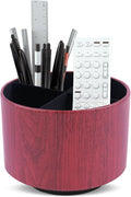 Round Leather Art Supply Organizer, Remote Control Holder, 360 Degree Spinning by Unknown