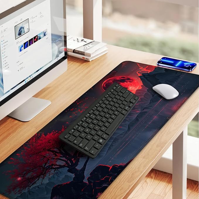 Red Moon Mouse Pad XXL – Large Gaming Desk Mat - Image 6