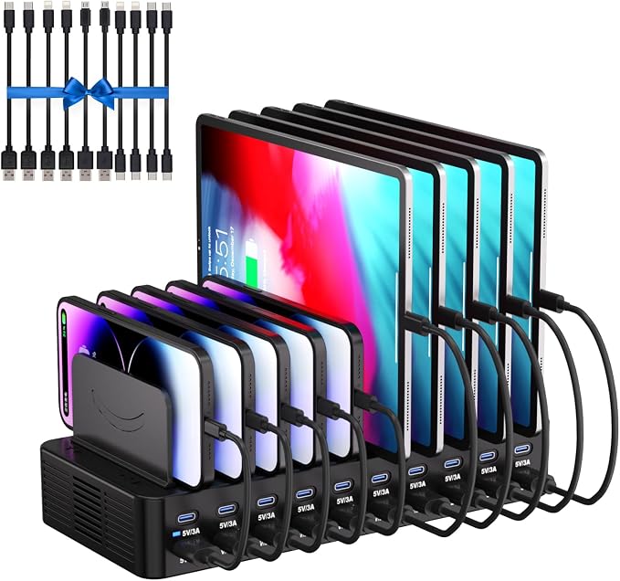 270W Charging Station for Multiple Devices, 20-Port USB Fast Charging Station by Unknown