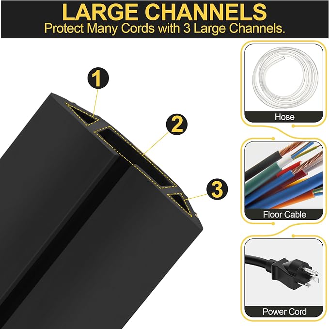 MYFAMIREA 4FT Floor Cord Cover Heavy Duty Cable Cover Protector - Image 3