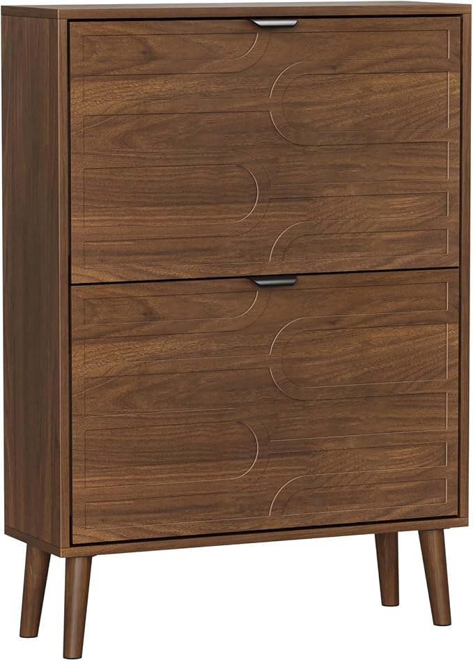 Vibe & Dine Shoe Cabinet with 2 Flip Drawers, Modern Shoe Storage Organizer - Image 8