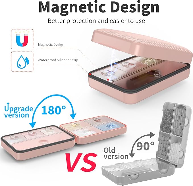 Restree Weekly Pill Organizer, Magnetic Moisture Proof Pill Case, Large - Image 2