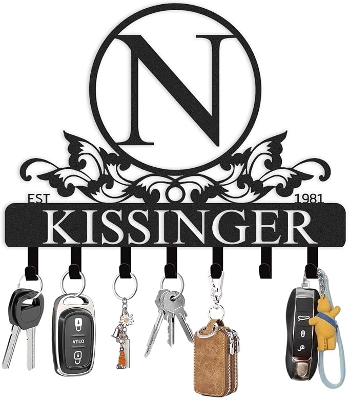 Personalized Key Holder for Wall, Key Holder Wall Mount, Custom Name Coat Rack by Unknown