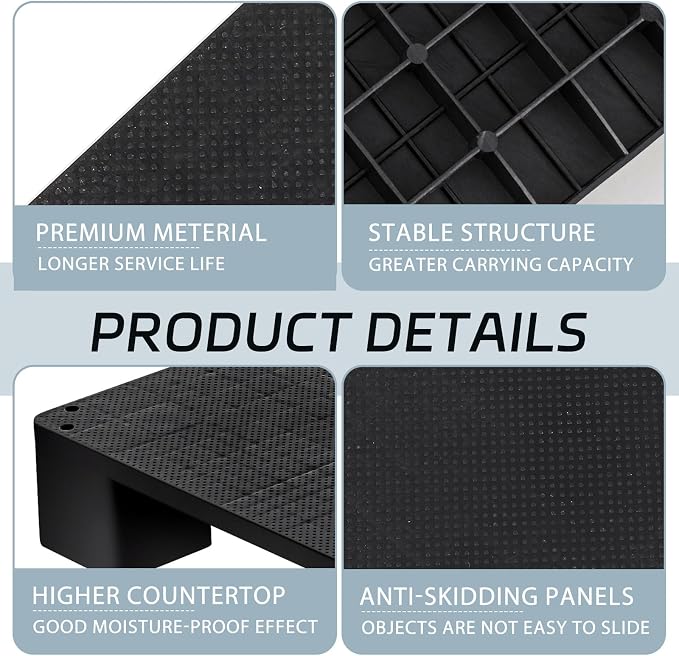 2 Pcs Plastic Pallet for Basement Storage Easy Stack Lightweight Floor Pallet - Image 3