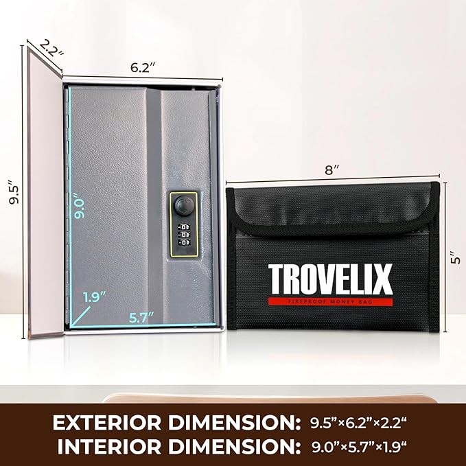Book Safe with Combination Lock, Hidden Safe with Fireproof Bag, Secret - Image 4