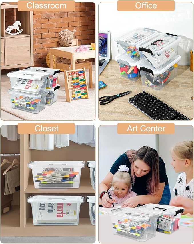 6 Pack Plastic Storage Bins - Image 6