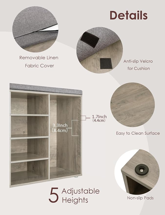DINZI LVJ Shoe Storage Bench - Image 4