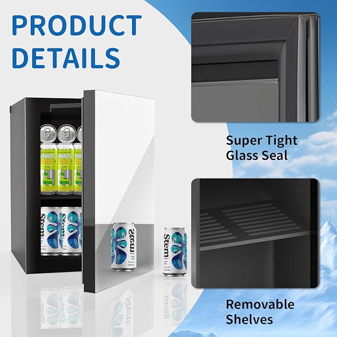 24 Cans/0.9 Cubic Feet Beverage Refrigerator Cooler and Skincare Mini Fridge - Image 2