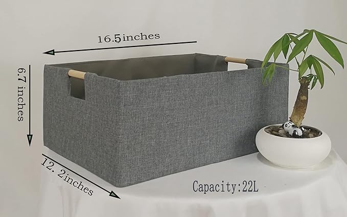 Storage Bin for Shelves Rectangle Closet Baskets Foldable Box - Image 2