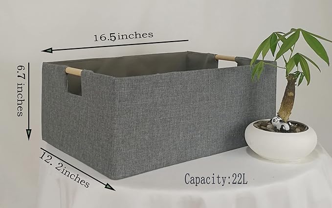 Storage Bin for Shelves Rectangle Closet Baskets Foldable Box - Image 2