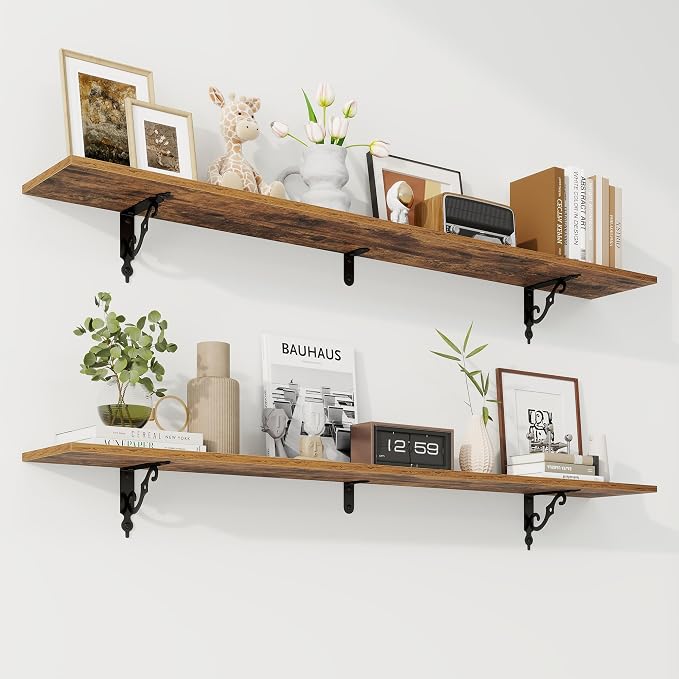 RICHFOCUS Floating Shelves for Wall Decor, 55.1W x 8D Shelf Set of 2, 8 Inch by Unknown