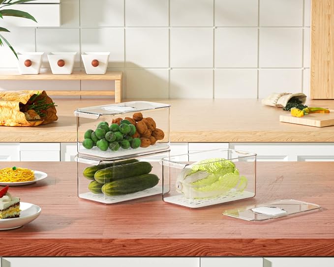 Large Lettuce Keeper Crisper, Vegetable Salad Storage Containers - Image 3