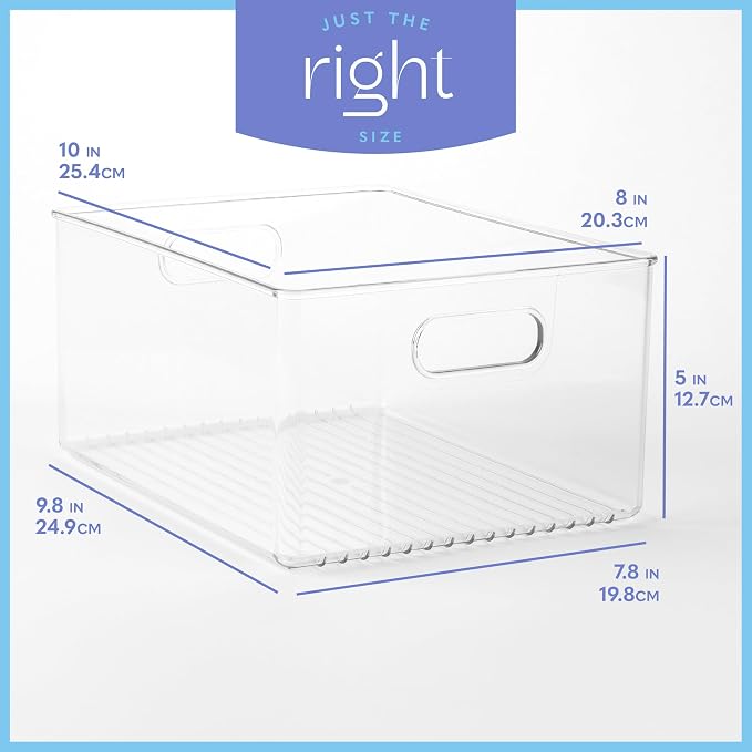primebox Plastic Food Storage 6 Pack Clear Container Bin - Image 3