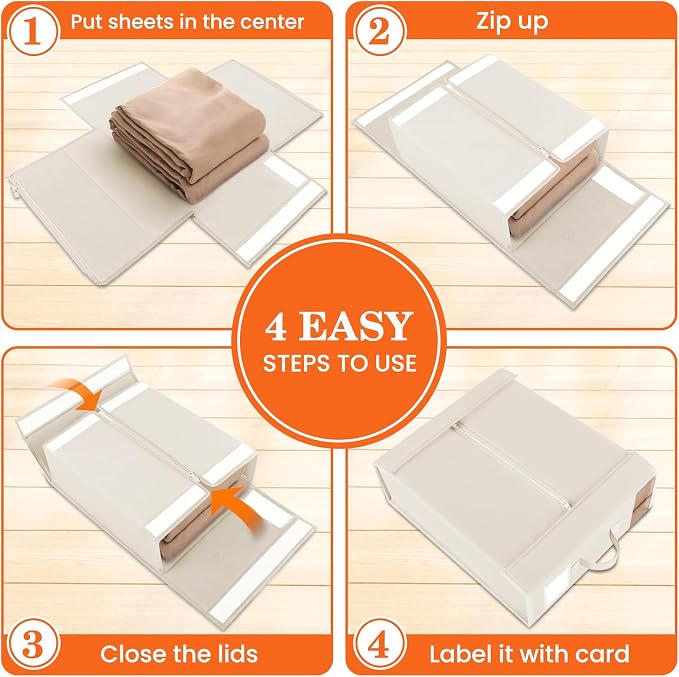 WOWBOX Sheet Organizers and Storage, Closet Bed Sheet Organizer Under Bed - Image 4