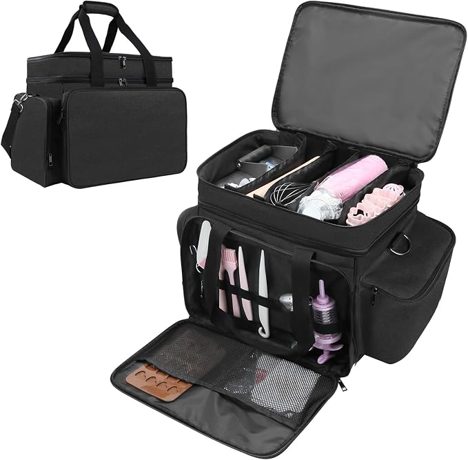 Baking Supplies Storage Bag for Bakers/Pastry Chefs, Cake Decorating Tool Caddy by TUSIASC