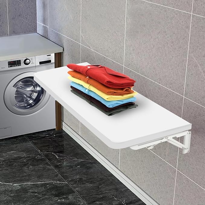 CYGJSYEASpace-Saving Wall-Mounted Fold-Down Laundry Room Table, Home Bar - Image 6