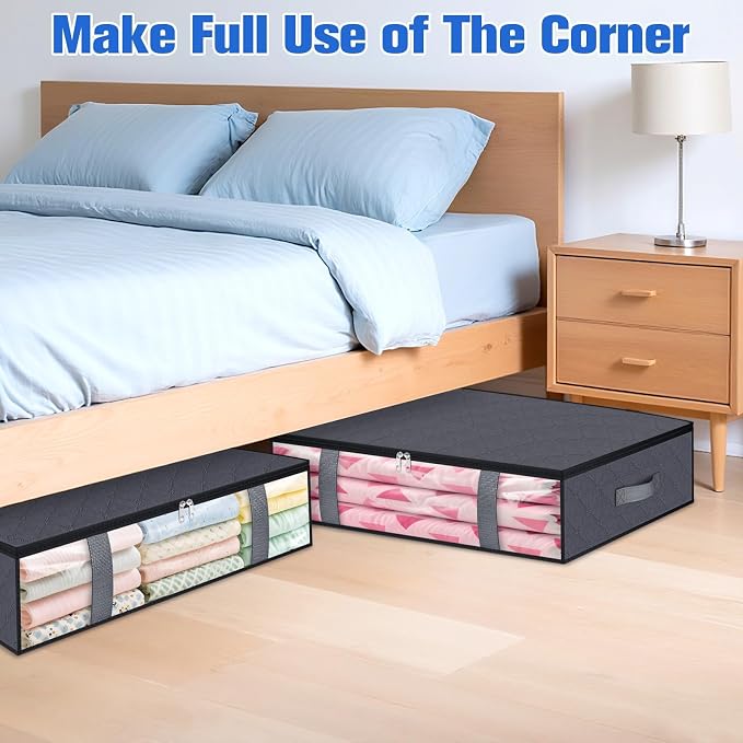Under Bed Storage Containers, 2 Pack Blanket Storage Bags, Collapsible Storage - Image 7