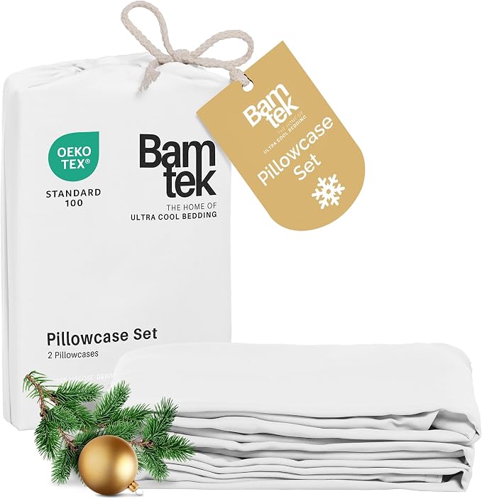 Pillow Cases King Size Set of 2 Pillowcases 100% Viscose from Bamboo Cooling by Bamtek