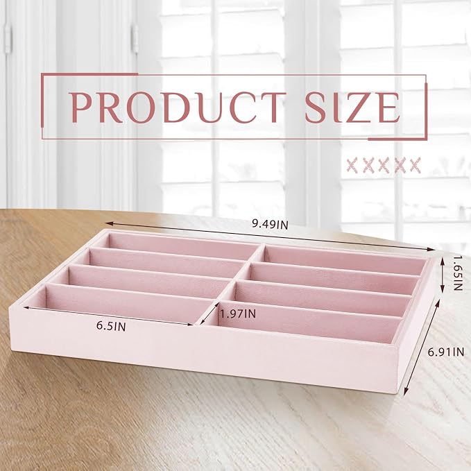 Amylove 2 Pcs Sunglass Organizer Trays Glasses Stackable Jewelry Trays Sunglass - Image 2