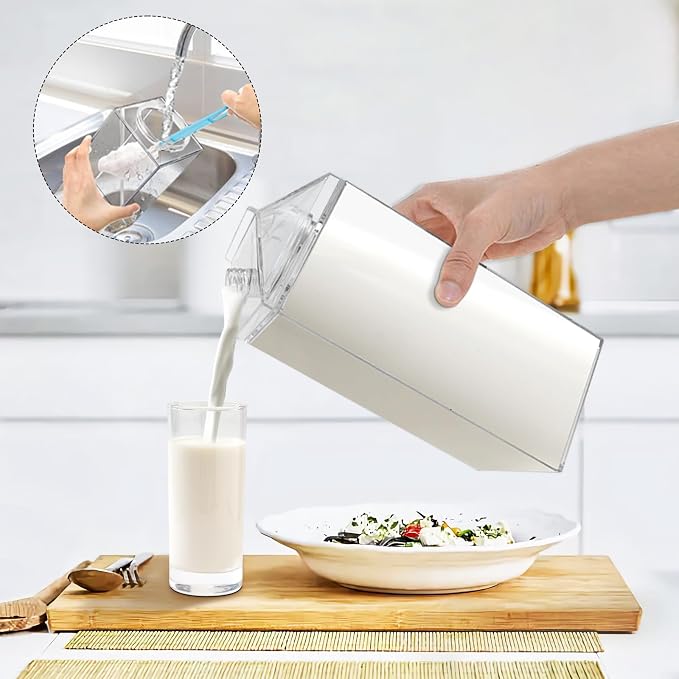 64 Oz Large Clear Milk Carton Container Plastic Square Milk Water Bottle Milk - Image 4