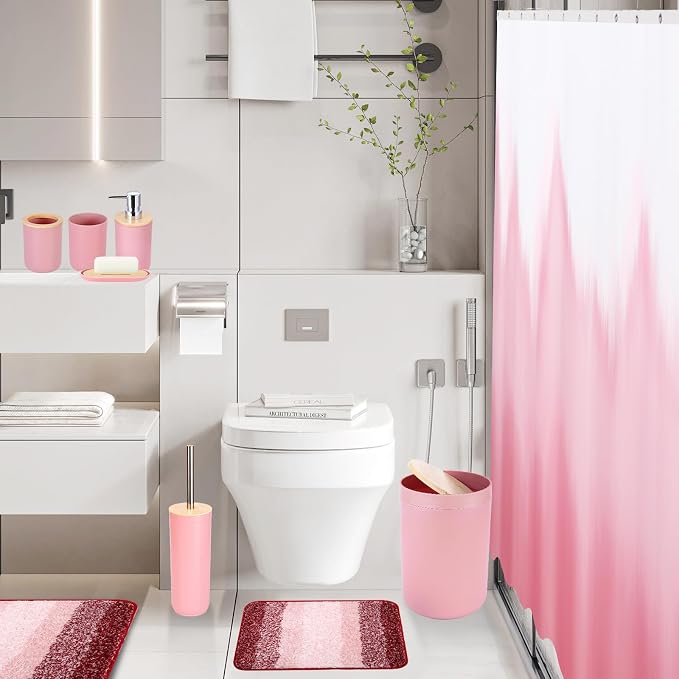 iMucci Bathroom Accessories Pink Bathroom Sets - Image 5