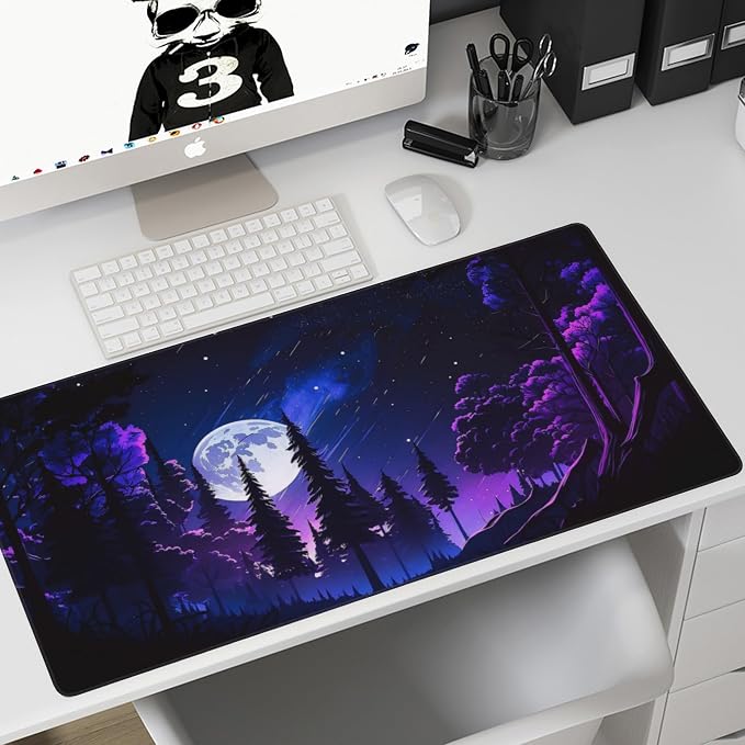 Gaming Mouse Mat Moon and Forest Large Mouse Pad Extended Mouse Pad Desk Mat - Image 7