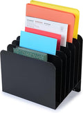 Huron Desktop File Binder Organizer Storage, Inclined Slant 6 Slot by Huron