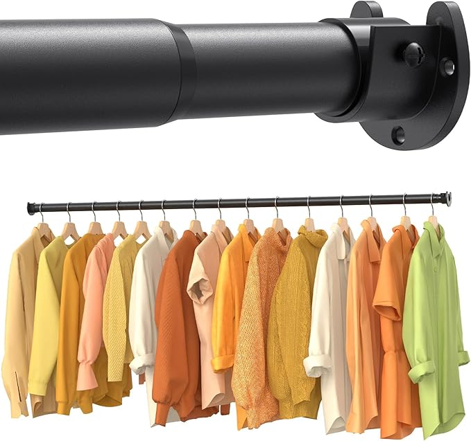 Closet Rods for Hanging Clothes, 17-84 Inch No-Cut Stepless Adjustable Closet by Unknown
