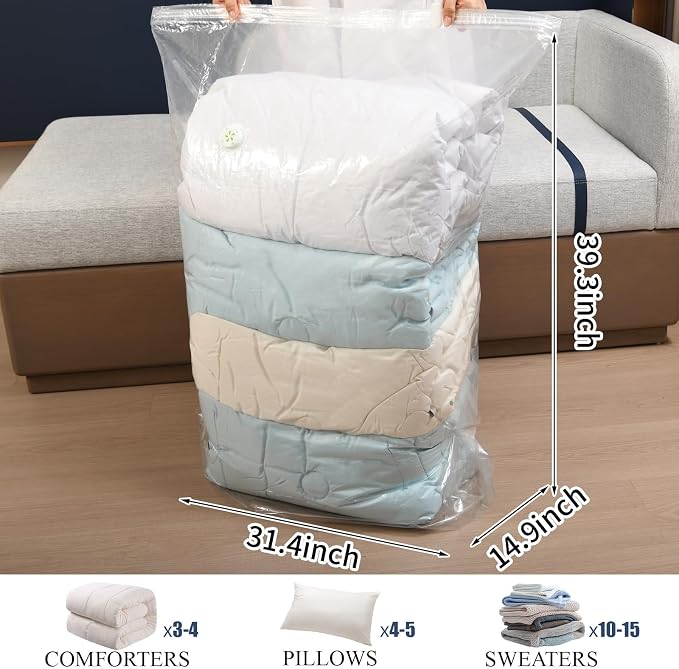 Vacuum Storage Bags, 10 Pack Jumbo Cube Bag, 80% Space Saver Extra Large Vacuum - Image 4