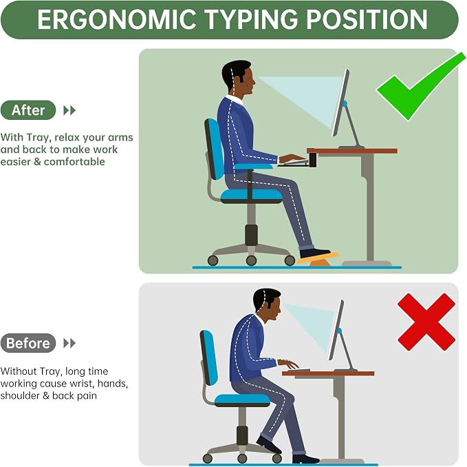 Large Keyboard Tray Under Desk - Image 5