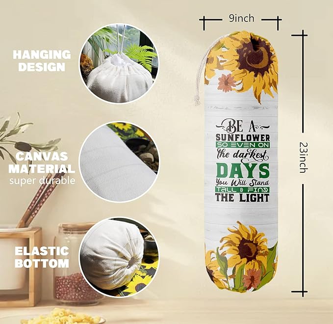 Sunflower Grocery Bags Holder Organizer - Image 3