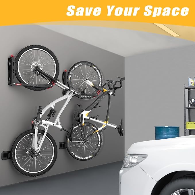 TORACK BIKEPAL No Lift Swivel Bike Rack, Space Saving Vertical Wall Mount Bike - Image 2
