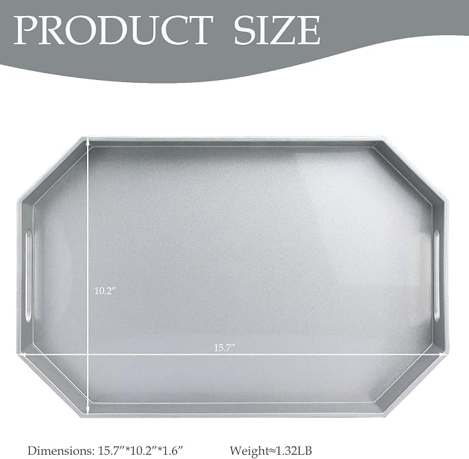 Spsyrine Silver Plastic Serving Tray - Image 3