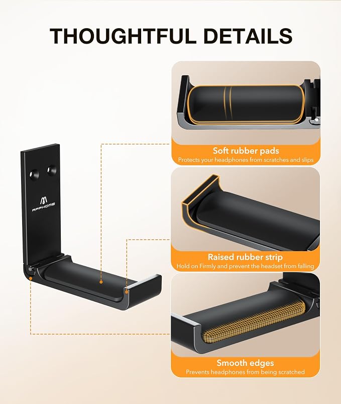Headphone Stand Hanger Foldable Wall Hooks, Save Space Durable Aluminum Headset - Image 6