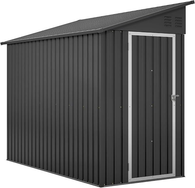 Outdoor Metal Storage Shed 4 x 8 ft, Garden Shed Lean to shed - Image 9