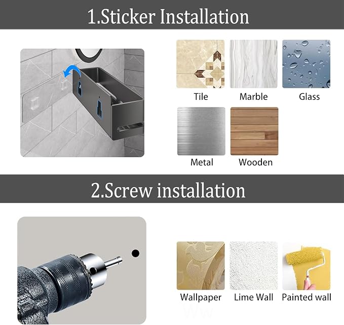 Bathroom Storage Rack, Wall-Mounted Shelf - Image 8