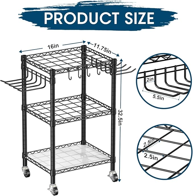 T1 Garden Tool Organizer（With Lockable Wheels）Heavy Duty Garage Tool Storage - Image 2