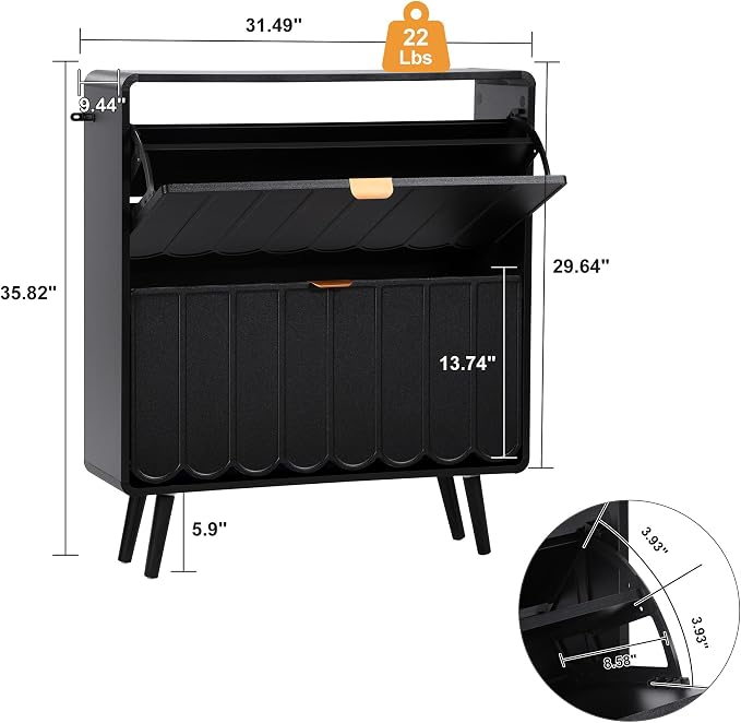 Shoe Storage Cabinet for Entryway - Image 2