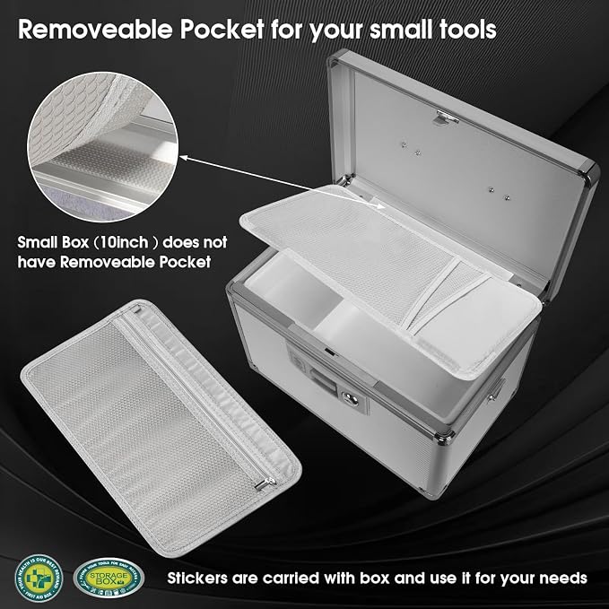 Medicine Lock Box with Key, Alluminum Alloy Box - Image 6