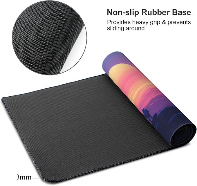 Sunset Mountains Large Mouse Pad, Anime Style Gaming Desk Mat, XXL Keyboard - Image 4