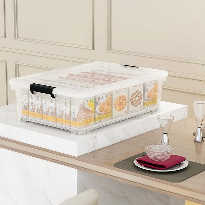26 Quart Clear Underbed Storage Bin, Plastic Underbed Storage Box, Wheeled - Image 7