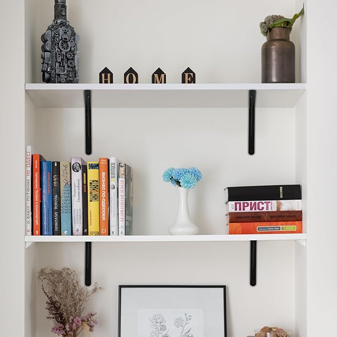 4 Pack L16 x H 10" Black Heavy Duty Shelf Brackets - Image 4