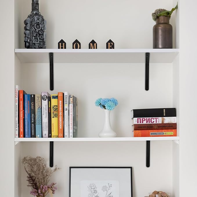 4 Pack L11 x H 8" Black Heavy Duty Shelf Brackets - Image 6