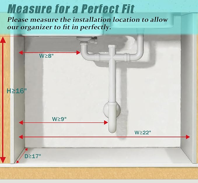 Under Sink Organizer, 2 Pack 2 Tier Metal Slide Out Pull Out Cabinet Organizer - Image 7