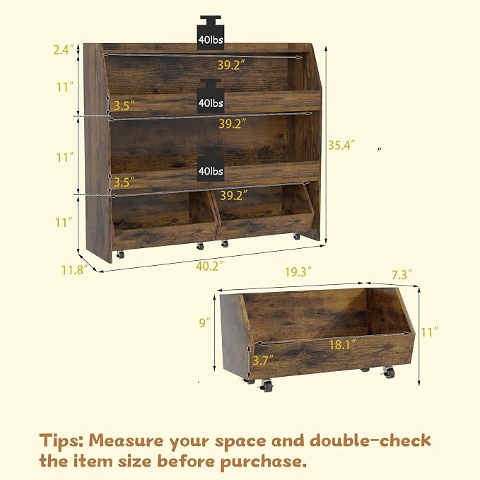 COZPAW Toy Storage Organizer, 3 Tier Montessori Shelf - Image 2