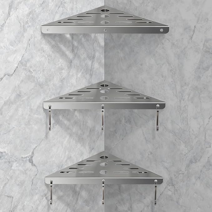 Shower Corner Shelf 304 Stainless Steel Shower Caddy 3 Tier Shower Organizer by Unknown