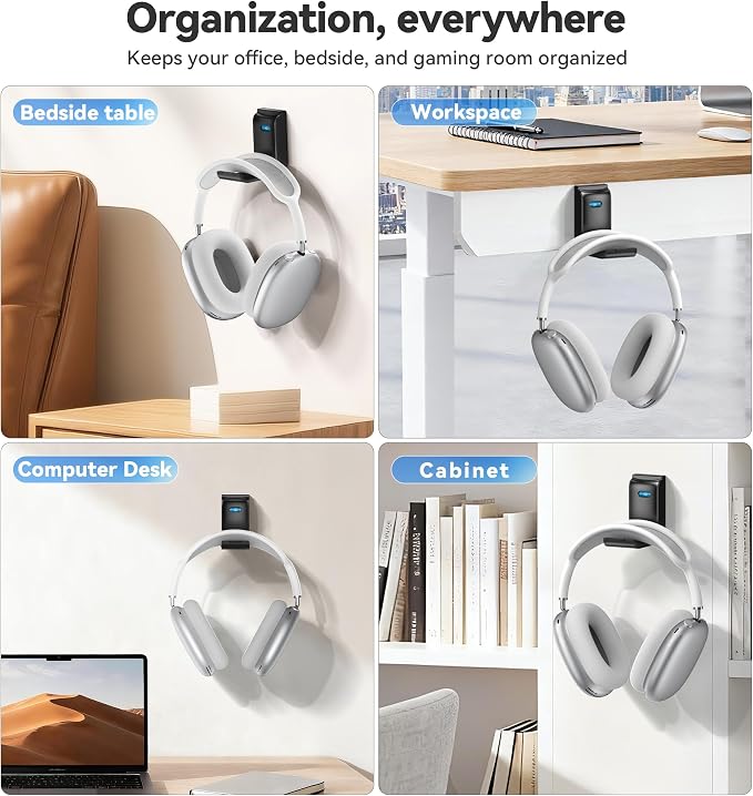 Headphone Stand Wall Mount, Gaming Headset Wall Shelf & Desk Holder, Hook Hanger - Image 4
