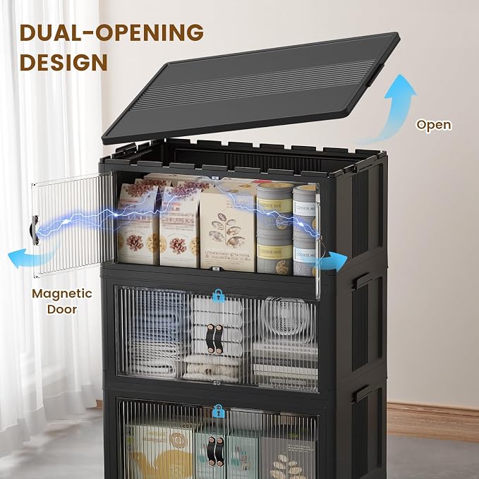 SAILUN 127Gal/508Qt Stackable Storage Bins Folding Collapsible Storage Bins - Image 5