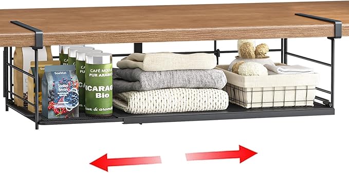 Expandable Under Cabinet Shelf, Extendable Under Shelf Storage by SHINEWON
