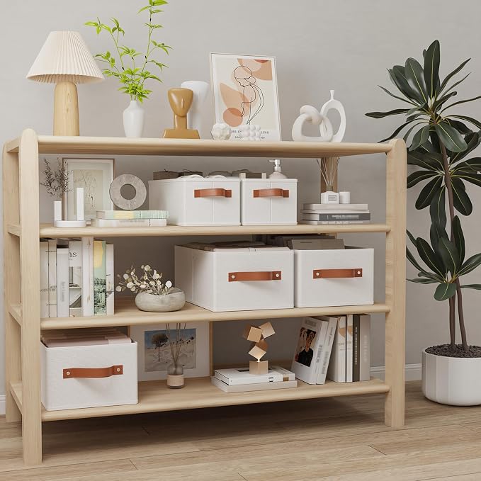 OUTBROS Wardrobe Storage Boxes, Fabric Foldable Bins, Cube Baskets - Image 2